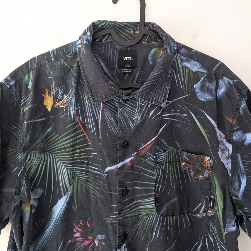 Vans Men's Shirt Sleeve Floral Shirt  - 100% Cotton, Size L - Picture 2 of 7
